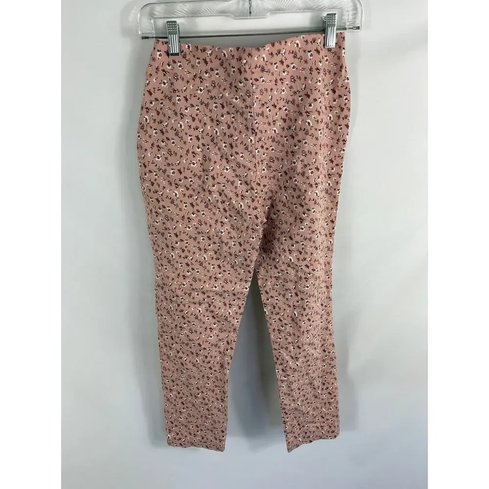 Jules & Leopold Floral Casual Pull on Pant Pink Size Small